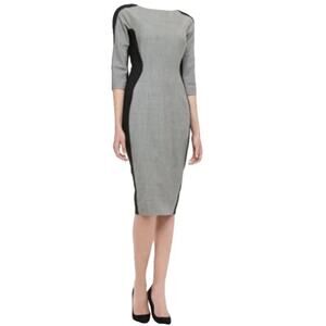 Lela Rose houndstooth sheath dress silhouette contrast wool